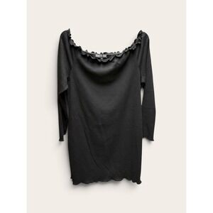 Haute Fox Womens 3X Black Off The Shoulder Ruffle Mini Dress SS2274P-D NWT